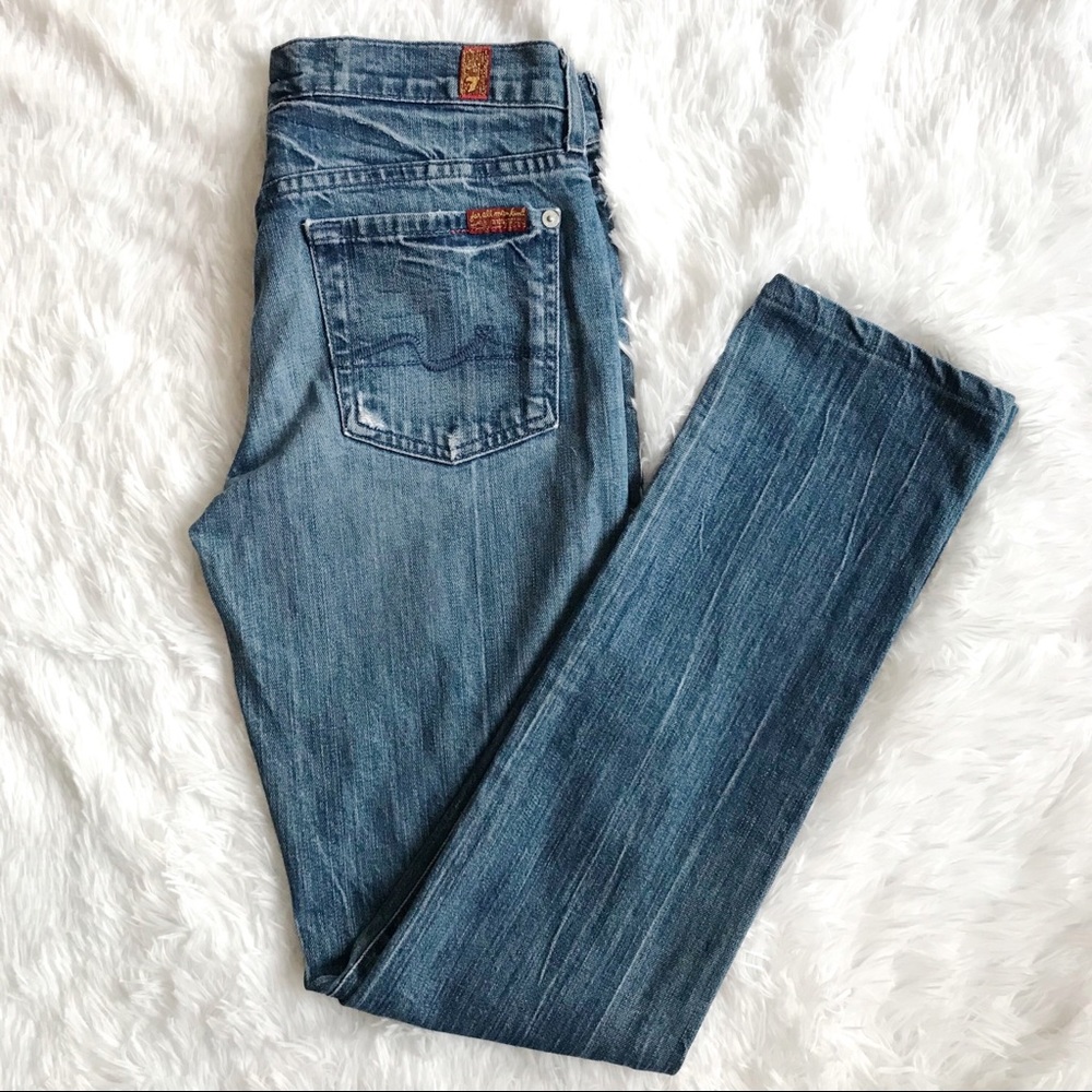 7 FOR ALL MANKIND Roxanne Straight Jeans Denim